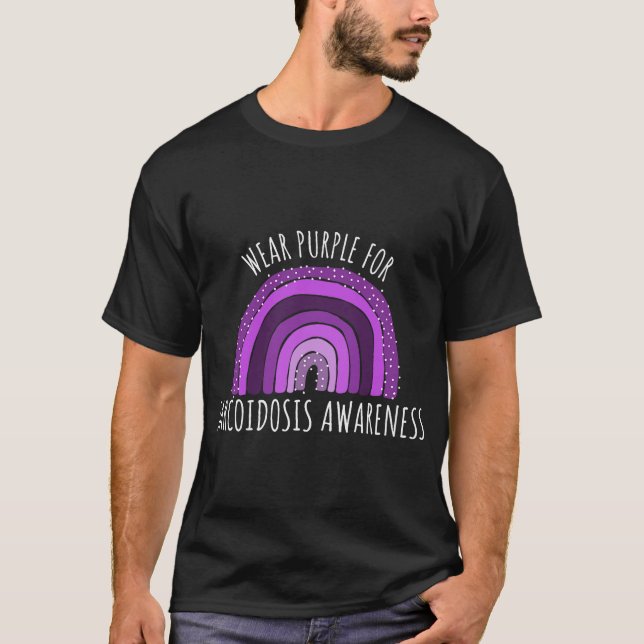 Bära Lila Sarcoidosis Awareness Month Sarcoidosi T Shirt (Framsida)