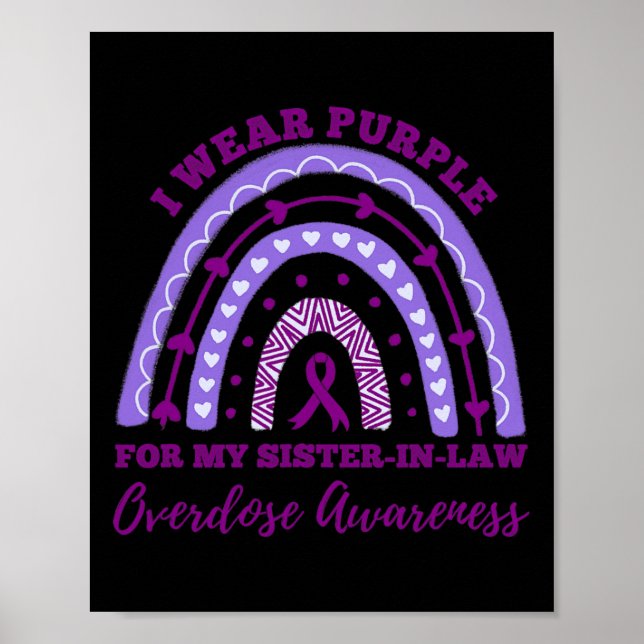 Bära Lila Sister in Law Overdose Awareness Rainb Poster (Framsidan)