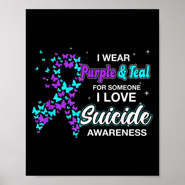 Bära Lila Teal for någon I Kärlek Suicide Awar Poster (Framsidan)