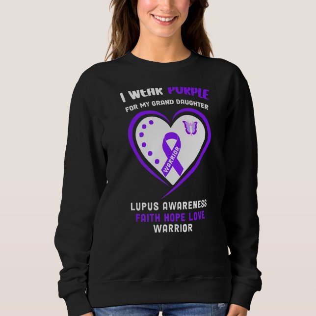Bära Lila till min stora dotter Lupus Awarene T Shirt (Framsida)