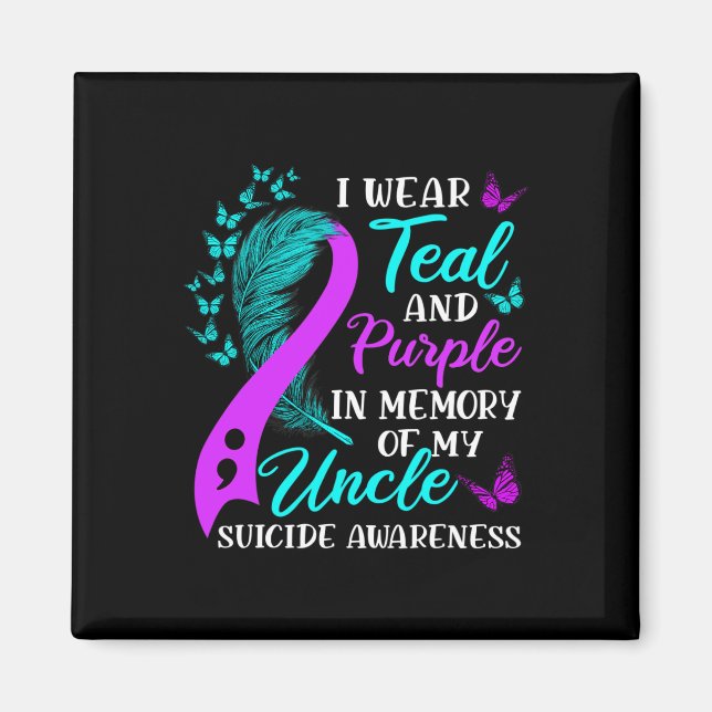 Bära Lila till minne av min farbror Suicide Awa Magnet (Framsidan)