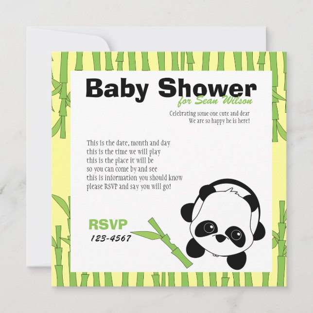 Bara lite Bamboo Inbjudningar (Framsida)