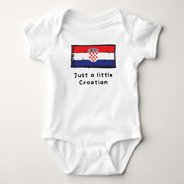 Bara lite kroatisk nuny Cute Kroatien Flagga T Shirt (Framsida)