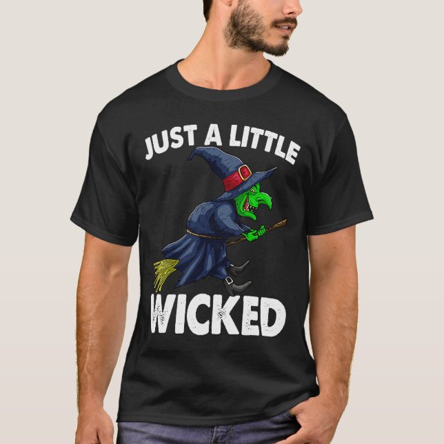 Bara lite Witch Women Halloween T Shirt (Framsida)