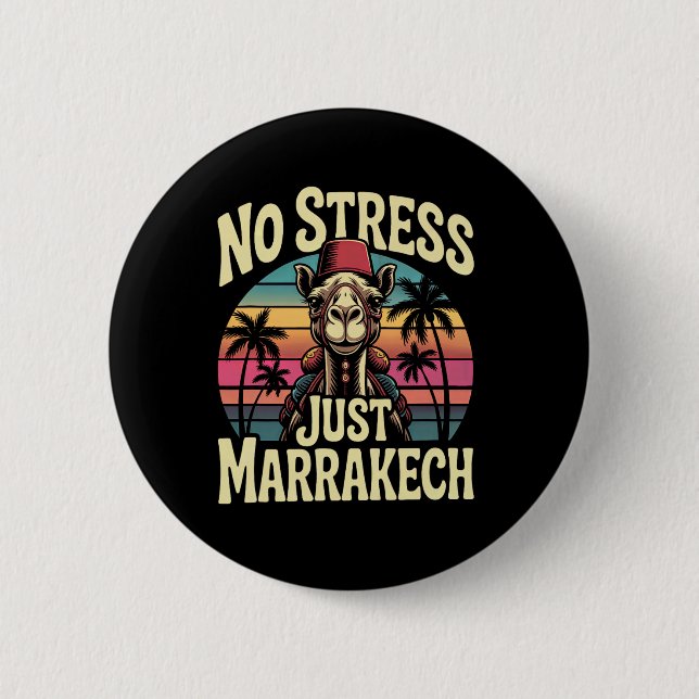 Bara Marrakech Kamel Solnedgång Marocko Resa Marra Knapp (Framsida)