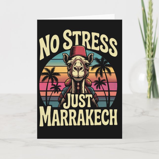 Bara Marrakech Kamel Solnedgång Marocko Resa Marra Kort (Framsida)