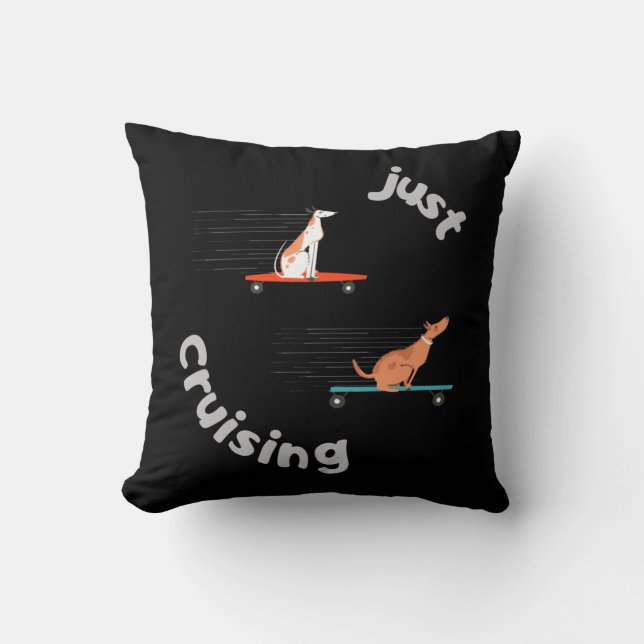 Bara marschera som Hundar på skateboard Kudde (Framsida)