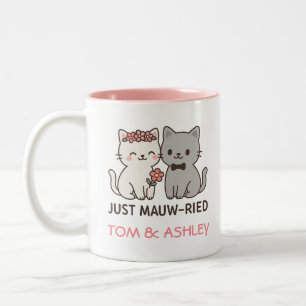 Bara Mauw-gift - Cute Bröllop Cats Gift Två-Tonad Mugg