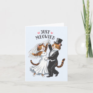 Bara Meowied Married Par Cat Funny Bröllop Kort