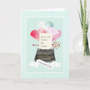 Bara min Type Mint Rand Valentine-skrivmaskin Helgkort