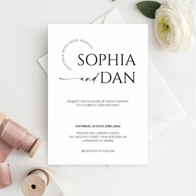 Bara minimal bröllopsinbjudan inbjudningar (Simply Minimal Wedding Invitation)