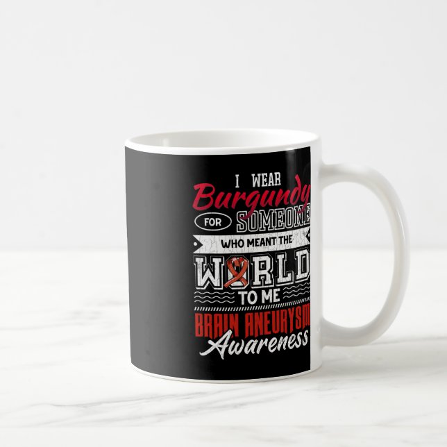 Bära Mörk Red för någon Brain Aneurysm Awarene Kaffemugg (Höger)