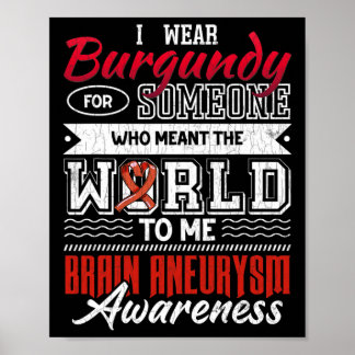 Bära Mörk Red för någon Brain Aneurysm Awarene Poster