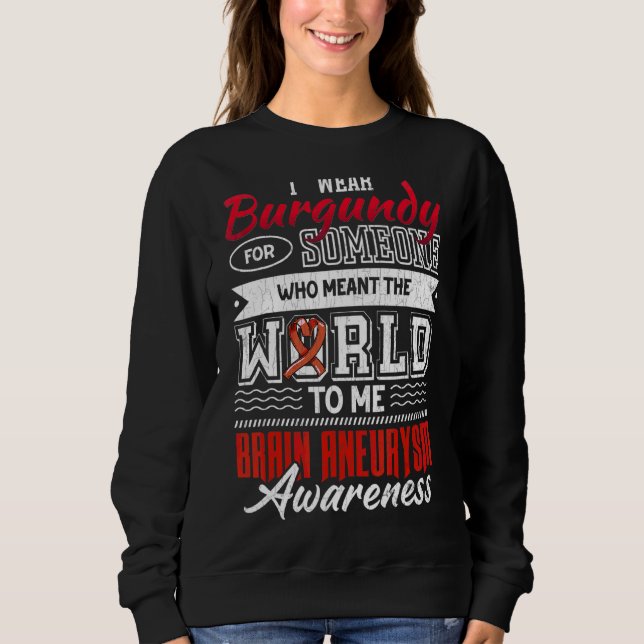 Bära Mörk Red för någon Brain Aneurysm Awarene T Shirt (Framsida)