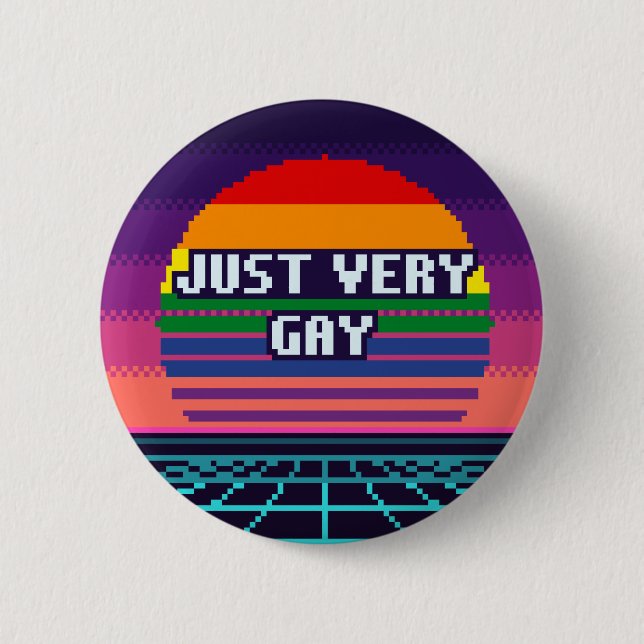 Bara Mycket Gay Pride Pixel Knapp (Framsida)