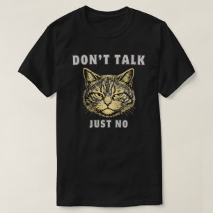 Bara Nej Ironisk Antisocial Kattdesign T Shirt
