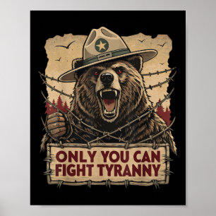 Bara ni kan bekämpa tyranni - försvara demokratin poster