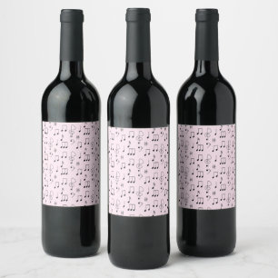 Bara Noterad Rosa Vinflaska Etikett