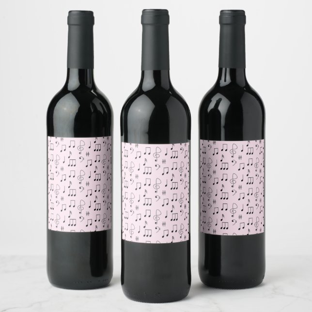 Bara Noterad Rosa Vinflaska Etikett (Flaskor)