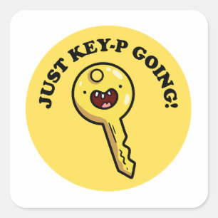 Bara Nyckel-p Going Funny Cute Pun Sticker Fyrkantigt Klistermärke