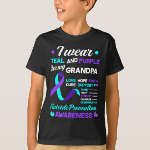 Bära och Lila för min morfar Suicide Preven T Shirt