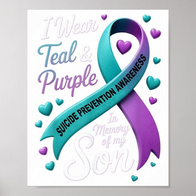 Bära och Lila i minnet Min son Suicide Pr Poster (Framsidan)