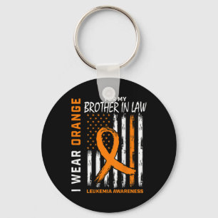 Bära Orange Brother in Law Leukemia Awareness Amer Nyckelring