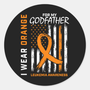 Bära Orange för Godfather Leukemia Awareness Ameri Runt Klistermärke