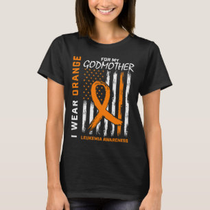 Bära Orange för Godmor Leukemia Awareness Ameri T Shirt