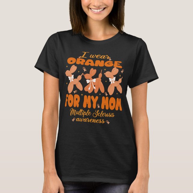 Bära Orange för Mamma Ballon Hund Sclerosis T Shirt (Framsida)