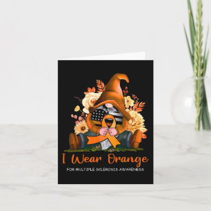 Bära Orange för Många Sclerosis Awareness Gnome Kort