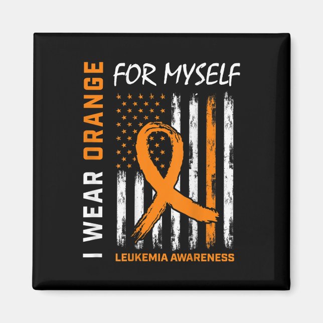 Bära Orange för mig Leukemi Awareness American Magnet (Framsidan)