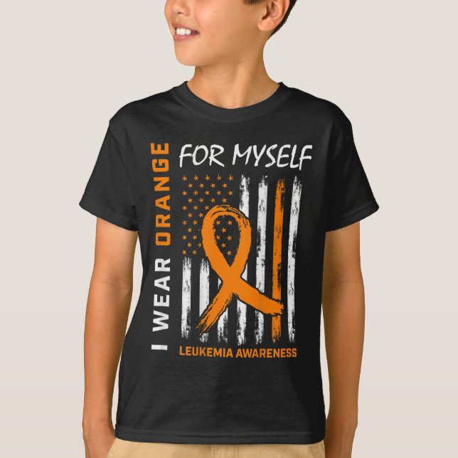 Bära Orange för mig Leukemi Awareness American T Shirt (Framsida)