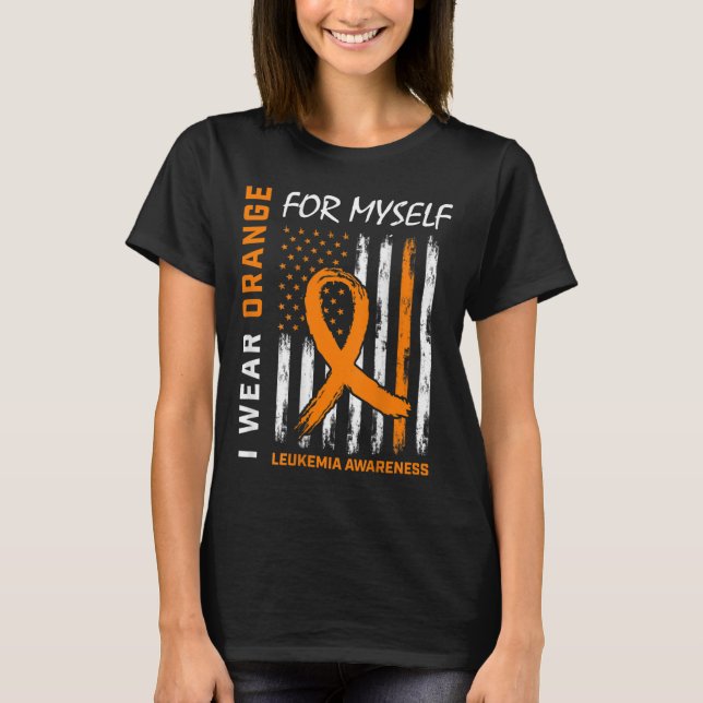 Bära Orange för mig Leukemi Awareness American T Shirt (Framsida)