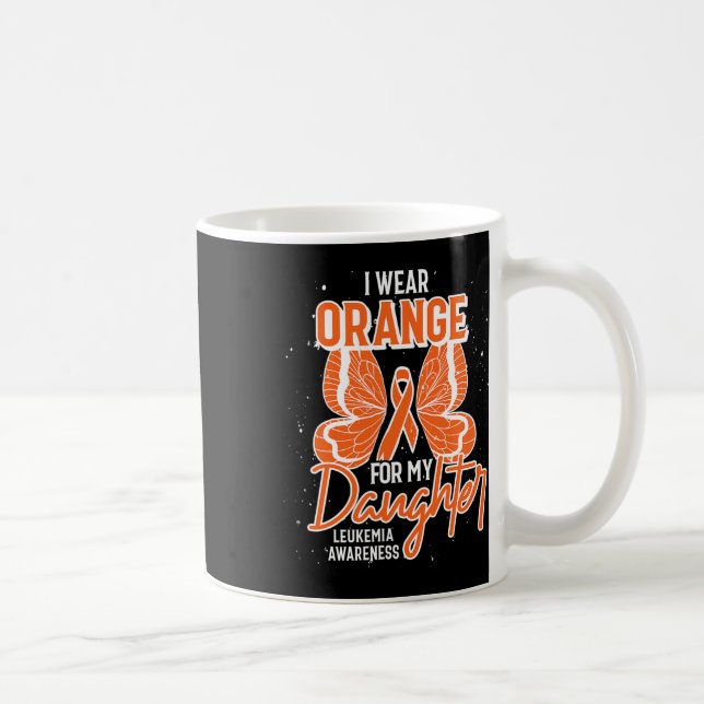 Bära Orange för min dotter Butterfly Leukemia Awa Kaffemugg (Höger)