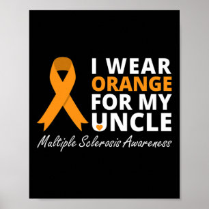 Bära Orange för min farbror, fru Awareness Ribbon Poster