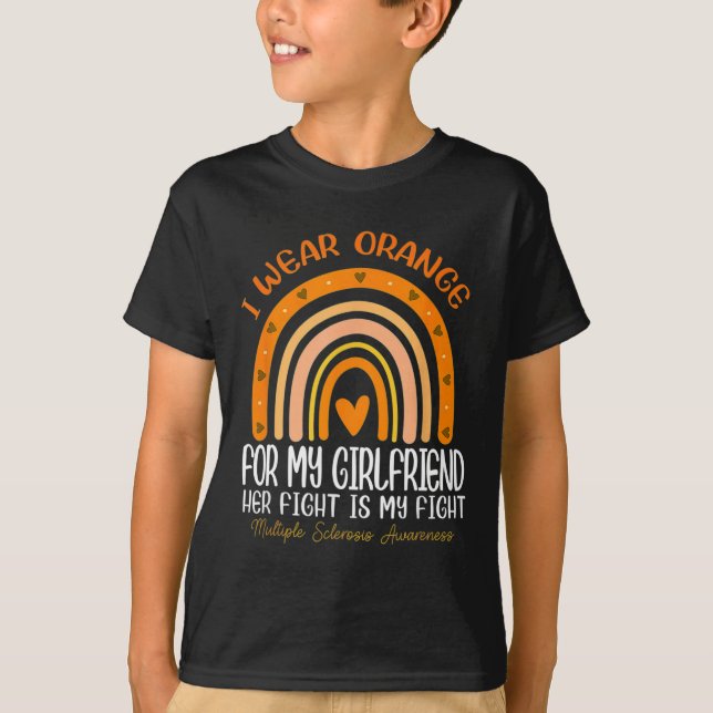 Bära Orange för min flickvän Många Sclerosis A T Shirt (Framsida)