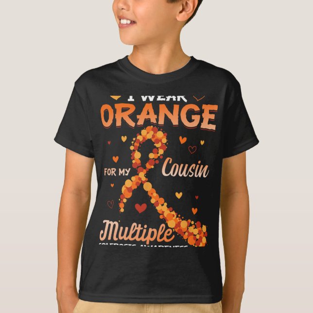 Bära Orange för min kusin Många Sclerosis Medveten T Shirt (Framsida)