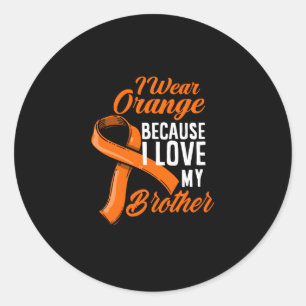 Bära Orange för min medvetenhet om bröstcancer hos Runt Klistermärke
