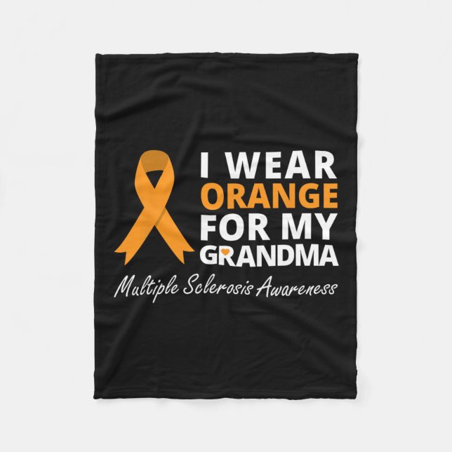 Bära Orange för min mormor, fru Awareness Ribbon Fleecefilt (Framsidan)
