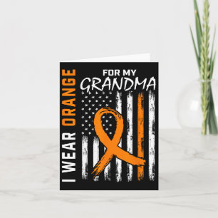 Bära Orange för min mormor Leukemi Cancer Awarene Kort