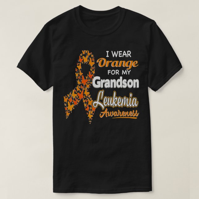 Bära Orange för min morson Leukemia-medvetenhet T Shirt (Design framsida)