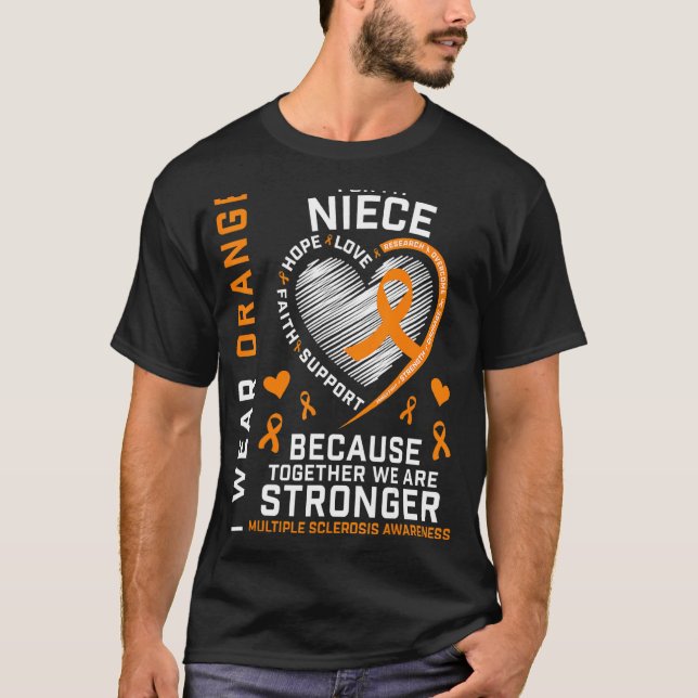 Bära Orange för min Niece Många Sclerosis A T Shirt (Framsida)