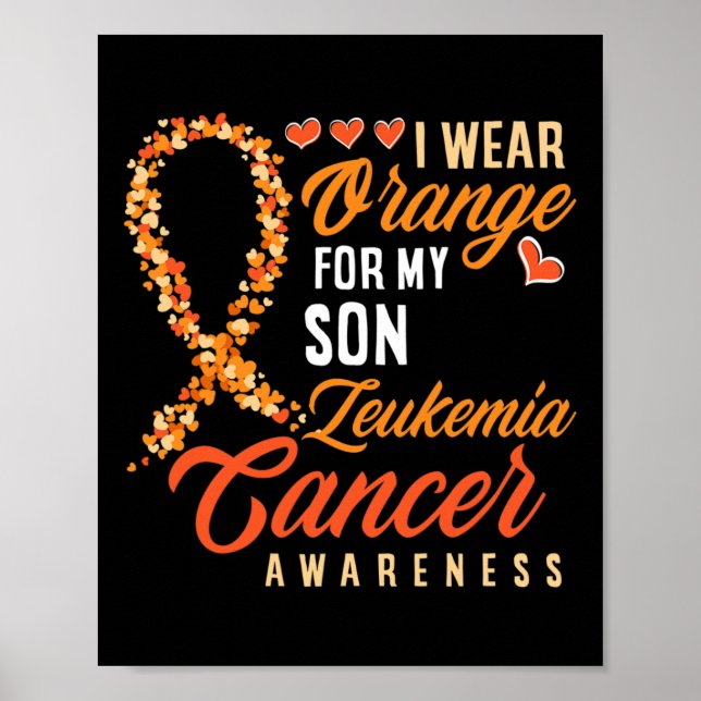 Bära Orange för min son Leukemi Cancer Awareness Poster (Framsidan)