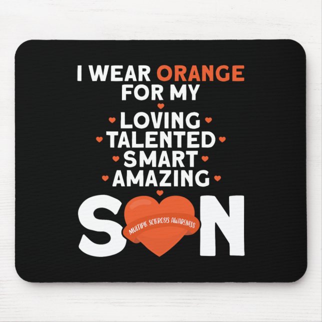 Bära Orange för min son Många Sclerosis Awarenes Musmatta (Framsidan)