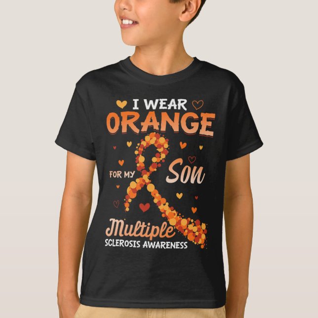 Bära Orange för min son Många Sclerosis Awarenes T Shirt (Framsida)