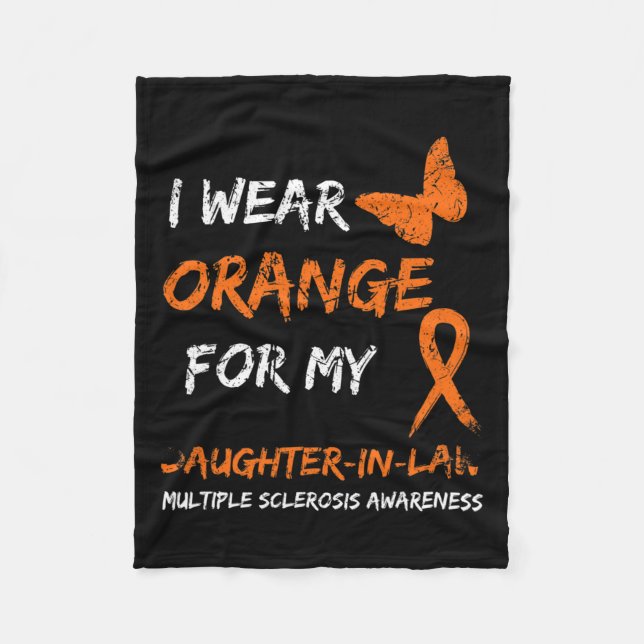 Bära Orange för min svärdotter Många Sclero Fleecefilt (Framsidan)