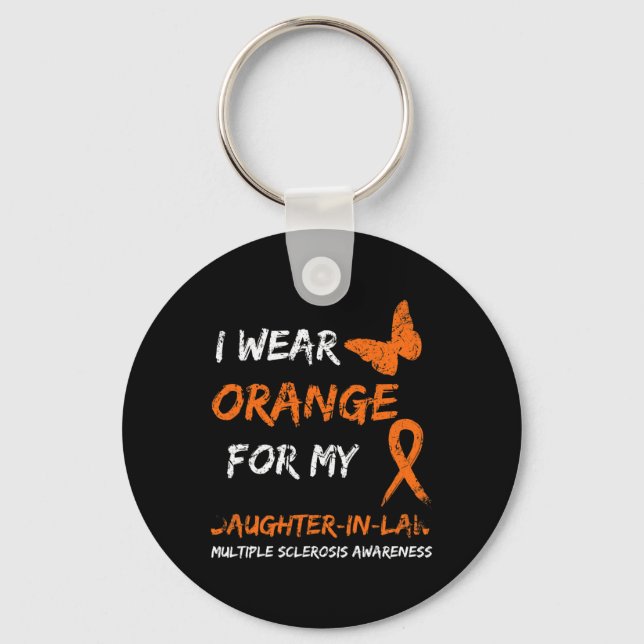 Bära Orange för min svärdotter Många Sclero Nyckelring (Framsida)