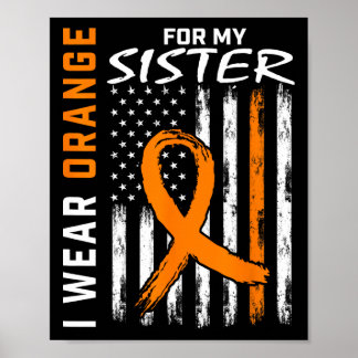 Bära Orange för min syster Leukemi Cancer Awarenes Poster