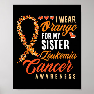 Bära Orange för min syster Leukemi Cancer Awarenes Poster